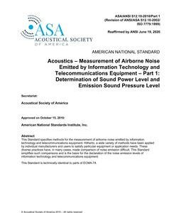 ASA S12.10 Part 1