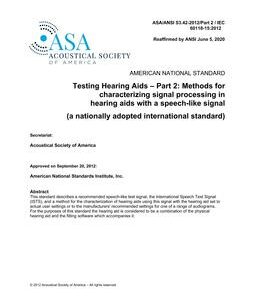 ASA S3.42 Part 2