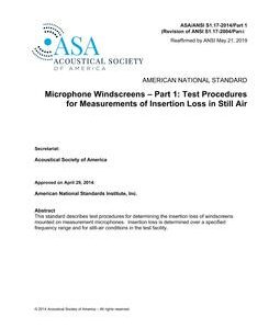 ASA S1.17 Part 1
