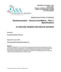 ASA S1.4 Part 1