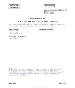 MIL AN105901THRUAN106000-3 Notice 3 - Validation 3