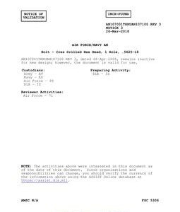 MIL AN107001THRUAN107100-3 Notice 3 - Validation 2