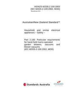 AS/NZS 60335.2.100