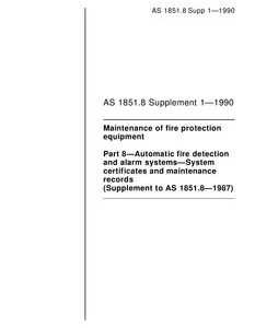 AS 1851.8 SUPP 1