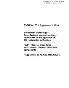AS/NZS 4153.1 SUPP 1
