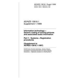 AS/NZS 13818.1 SUPP 1