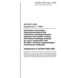 AS/NZS 4095 SUPP 1